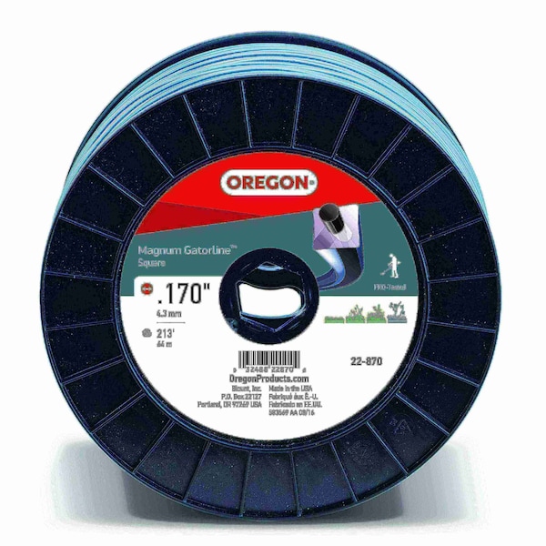 Magnum Gatorline Square Trimmer Line, .170" by 213', 3Lb Spool